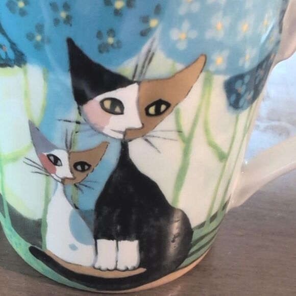 Goebel Rosina Wachtmeister Cat-Themed  Porcelain Mug Coffee Cup "Luca & Luciana" - Picture 7 of 10